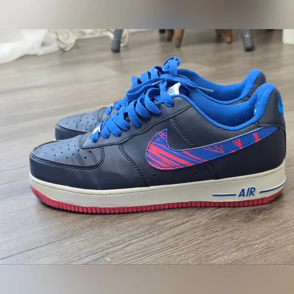 Air Force 1 '07 Nike Dark Blue White Mens 8 Streetwear Athleisure Sporty - Picture 4 of 13
